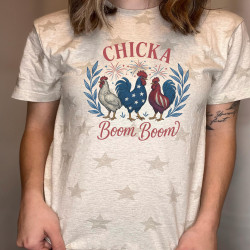 Chicka Boom Boom -- Chicken star tee